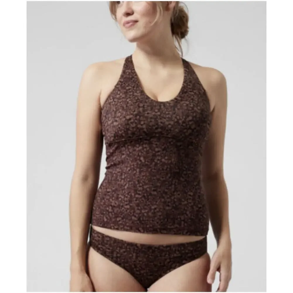 Athleta Triangle Tankini D-DD Clean Bikini Bottom Set Swimsuit M NWT Brown